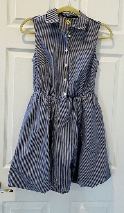 Dress Day Dresses & Skirts - New! J.Crew Blue White Striped Button Down Bubble Hem Mini Dress Small/Med #75
